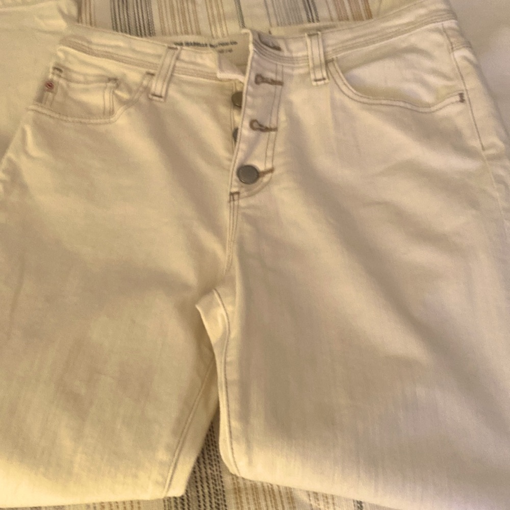Ag Adriano Goldschmied Straight Leg White Jeans